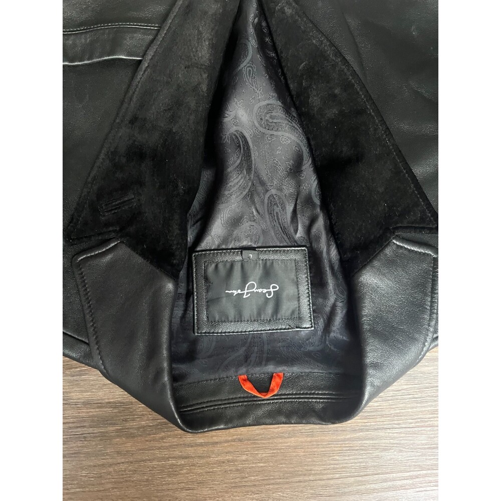 Vintage 4/2008 Lined Sample Sean John Soft Leather Blazer with Suede Lapel - Picture 5 of 16